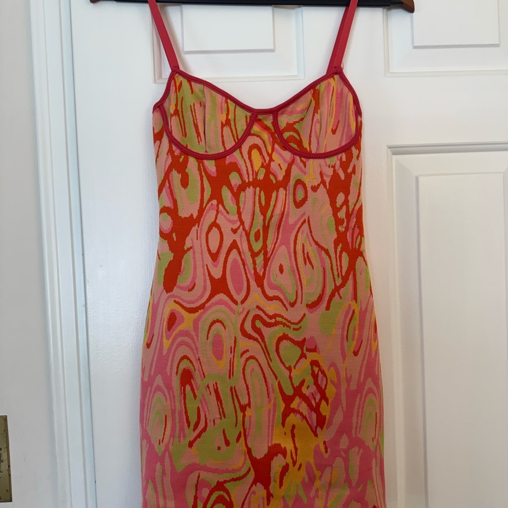 Zara Red and Orange Knit Top